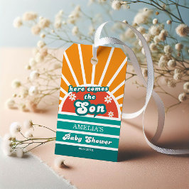 Retro Baby Shower Cadeaubijsl标签 Zonnestralen Cadeaulabel