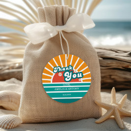 Retro Baby shower Dank u Label