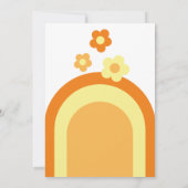 Retro Baby shower Groovy 70s Flower Power Kaart (Achterkant)