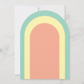Retro Baby shower Groovy Arch Rainbow 70s Flowers Kaart (Achterkant)