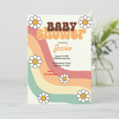 Retro-Baby shower Kaart (Staand voorkant)