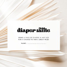  Retro Baby shower Luier Raffle Kaart