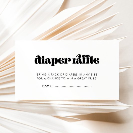  Retro Baby shower Luier Raffle Kaart
