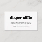  Retro Baby shower Luier Raffle Kaart (Voorkant)