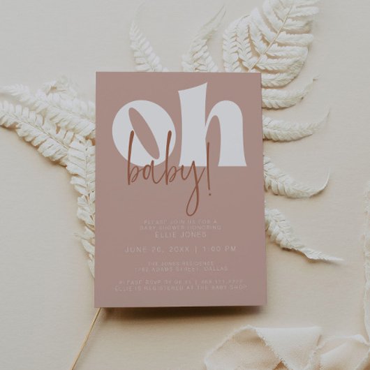 Retro Baby shower Uitnodiging