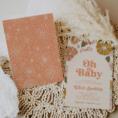 Retro Baby shower Uitnodiging | Boho Baby shower