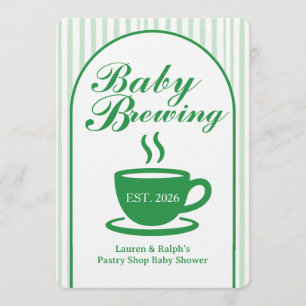 Retro babyborrel in koffiehuisstijl - Vintage Groe Kaart