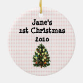 Retro Babys 1 kerstversiering Keramisch Ornament (Achterkant)