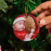  retro Baby's eerste kerstfoto Keramisch Ornament