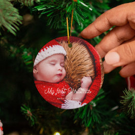  retro Baby's eerste kerstfoto Keramisch Ornament