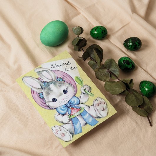 Retro  baby's eerste Pasen briefkaart