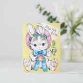 Retro  baby's eerste Pasen briefkaart (Staand voorkant)