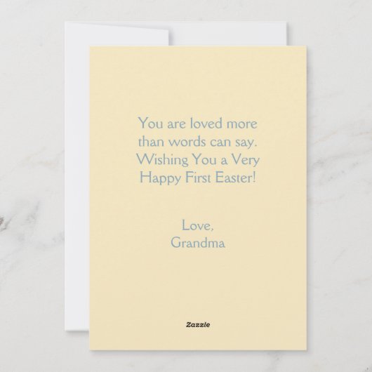 Retro Baby's eerste Pasen Schattige Custom Feestdagenkaart (Achterkant)