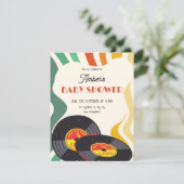 Retro babyshower kaart (Staand voorkant)