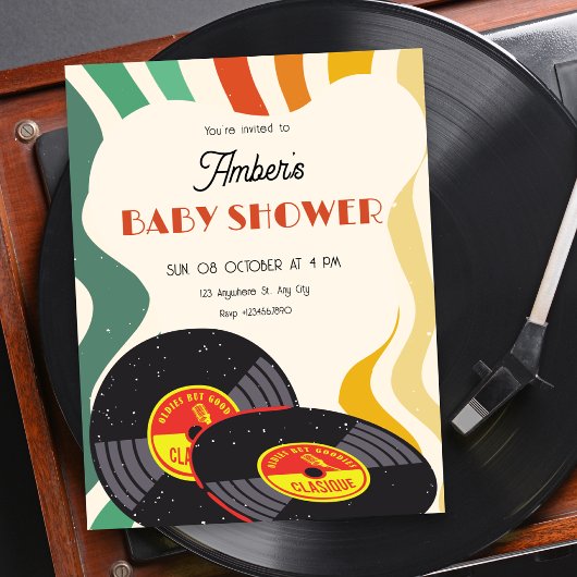 Retro babyshower kaart
