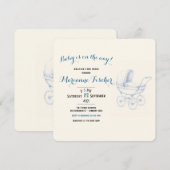 Retro babyshower uitnodiging (Voorkant / Achterkant)