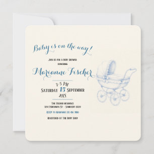 Retro babyshower uitnodiging