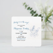 Retro babyshower uitnodiging (Staand voorkant)