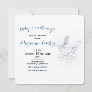 Retro babyshower uitnodiging