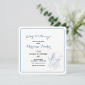 Retro babyshower uitnodiging (Staand voorkant)