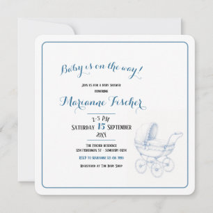 Retro babyshower uitnodiging