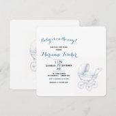 Retro babyshower uitnodiging (Voorkant / Achterkant)