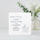 Retro babyshower uitnodiging (Staand voorkant)