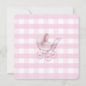 Retro babyshower uitnodiging voor meisje (Achterkant)