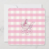 Retro babyshower uitnodiging voor meisje (Achterkant)