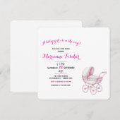 Retro babyshower uitnodiging voor meisje (Voorkant / Achterkant)