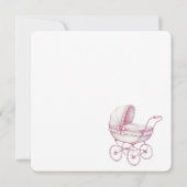 Retro babyshower uitnodiging voor meisje (Achterkant)