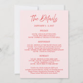 Retro Bach And Booze Bachelorette Red Pink Kaart (Achterkant)