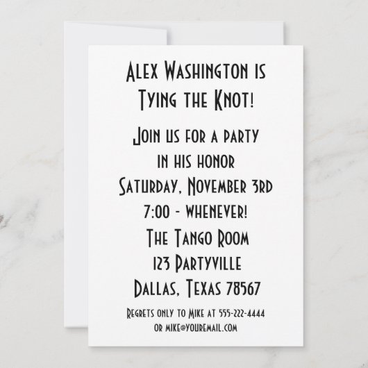 Retro Bachelor Party Invitation Kaart (Achterkant)