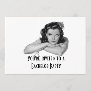 Retro Bachelor Party Invitation Kaart