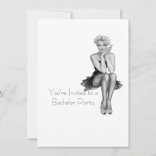 Retro Bachelor Party Invitation Sjabloon Kaart (Voorkant)