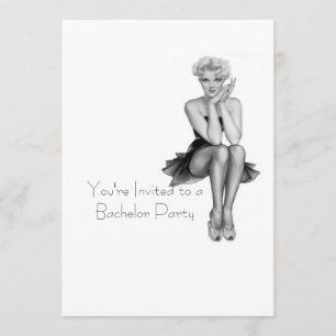 Retro Bachelor Party Invitation Sjabloon Kaart