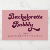 Retro Bachelorette Bubbly Bachelorette Sparkling Wijnetiket (Enkel label)