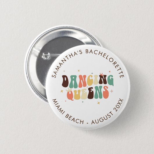 Retro Bachelorette Disco Bride Dancing Queens Ronde Button 5,7 Cm (Voorkant /achterkant)