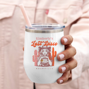 Retro Bachelorette-feest Laatste Disco Roze Cowgir