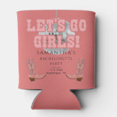 Retro Bachelorette Lets Go Meisjes Disco Cowgirl Blikjeskoeler (Achterkant)