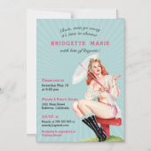  Retro Bachelorette Lingerie Partij Magnetische Uitnodiging (Voorkant)