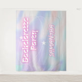 Retro Bachelorette Party Achtergrond Groovy Roze Wandkleed (Voorkant)