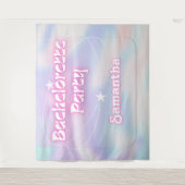 Retro Bachelorette Party Achtergrond Groovy Roze Wandkleed (Voorkant)