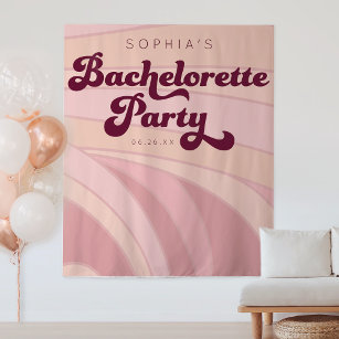 Retro Bachelorette Party Backdrop Funky Wandkleed