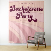 Retro Bachelorette Party Backdrop Funky Wandkleed (In situ)