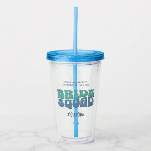Retro Bachelorette Party Bruid Squad Bruidsmeisje Acryl Drinkbeker