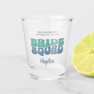 Retro Bachelorette Party Bruid Squad Bruidsmeisje Shot Glas