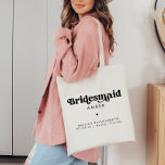 Retro Bachelorette Party Canvas tas Bridesmaid<br><div class="desc">Deze retro bachelorette partijcanvas tas kenmerkt een prachtige retro doopvont   ruimte om uw gepersonaliseerde tekst toe te voegen. Alle namen,  gebeurtenis,  datum,  en plaatstekst zijn editable zodat kunt u deze tas creëer om het even welke gebeurtenis of stijl te passen!</div>