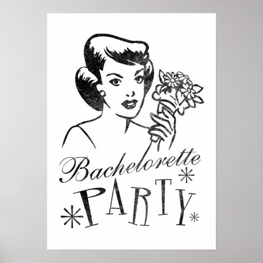 Retro Bachelorette Party Poster (Voorkant)
