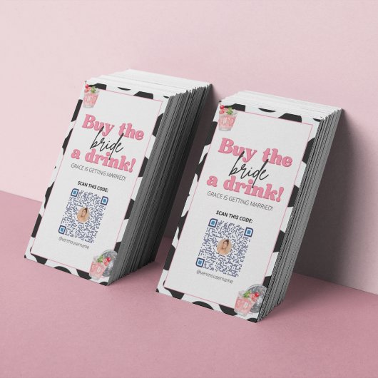 Retro Bachelorette Party Venmo QR Code Kaart Plaatskaartje